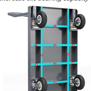 Platform Truck Platform Truck Metal Folding Push Cart with Wheels Flat Handtruck Load 500 Kg Moving Dolly Cart Portable Flatbed Cart Reliable