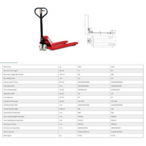 Small Volume Welded Oil Pump Hydraulic Pallet Jack Truck，4400 Lb. Load Manual Hand Pallet Truck Dolly，Multi-Size Forks 2.9"~7.5" Fork Height Adjustable Manual Pallet Jack Stacker（37" x21"）