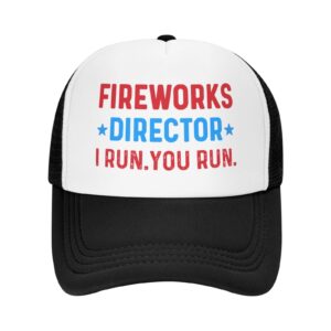 beixbe fireworks director i run you run trucker hat women dad hats graphic caps black