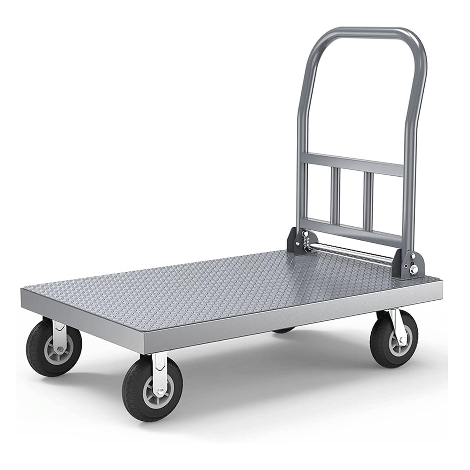 Platform Truck Platform Truck Steel Flat Handtruck with Wheels Folding Push Cart Load 500kg Moving Dolly Cart 105 * 63 * 92cm Flatbed Cart Reliable