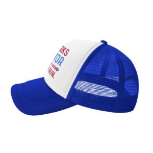 BEIXBE Fireworks Director I Run You Run Trucker Hat for Men Baseball Caps with Design Hat Blue