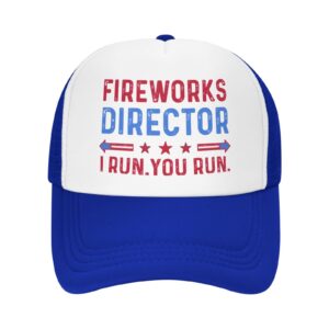 beixbe fireworks director i run you run trucker hat for men baseball caps with design hat blue