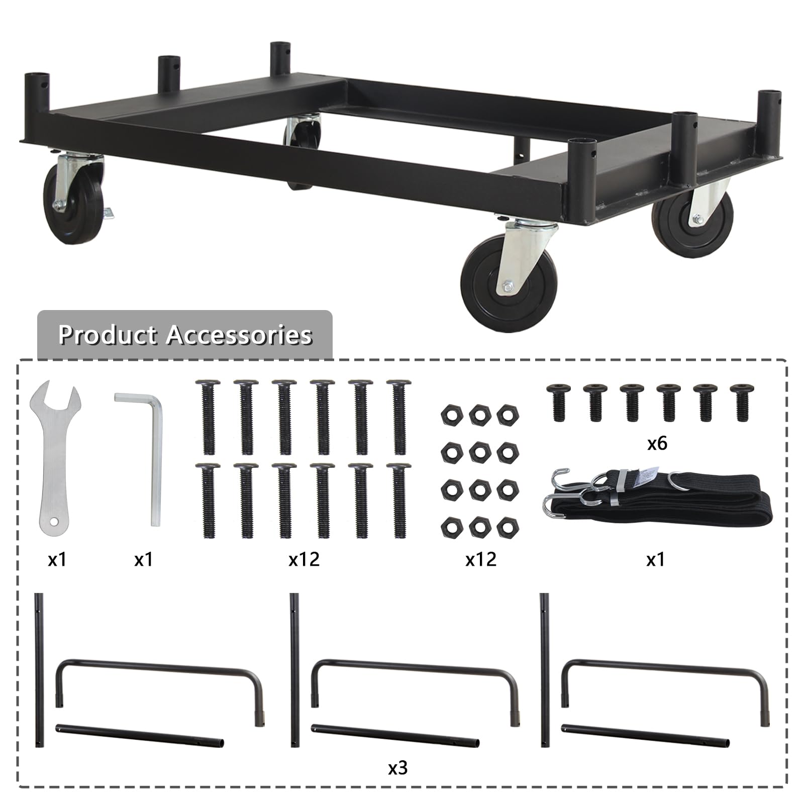 ZHAIUPON Steel Panel Truck,1500 LBS Panel Dollies Cart,Heavy Duty Drywall Sheet Cart for Lumber Furniture Warehouse Garage,with 4 Braking Casters