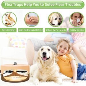 Flea Traps for Inside Your Home,Effective Flea Home Treatment for House,Electric Flea Light Trap with Refills and Sticky Pads,Safe and Easy to Use Flea Killer for Home(2 Pack)