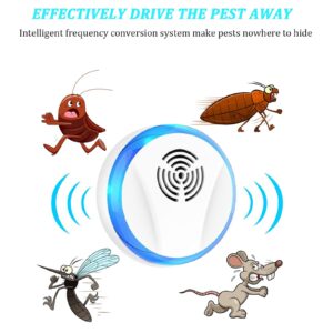 6 Packs Ultrasonic Pest Repeller Indoor, Mouse Repellent Ultrasonic Plug in for Roach, Rodent, Mouse, Bugs, Rat,Mosquito, Mice, Spider, Electronic Pest Control. (6)