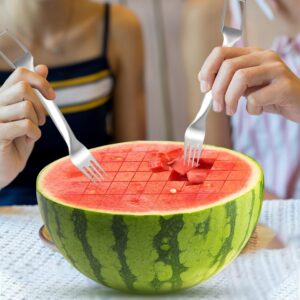 2Pcs Watermelon Fork Slicer Cutter - Stainless Steel 2-in-1 Watermelon Fork Slicer, Portable Watermelon Fork Watermelon Cutter Slicer Tool Fruit Forks Slicer for Home Party Camping Kitchen Gadget