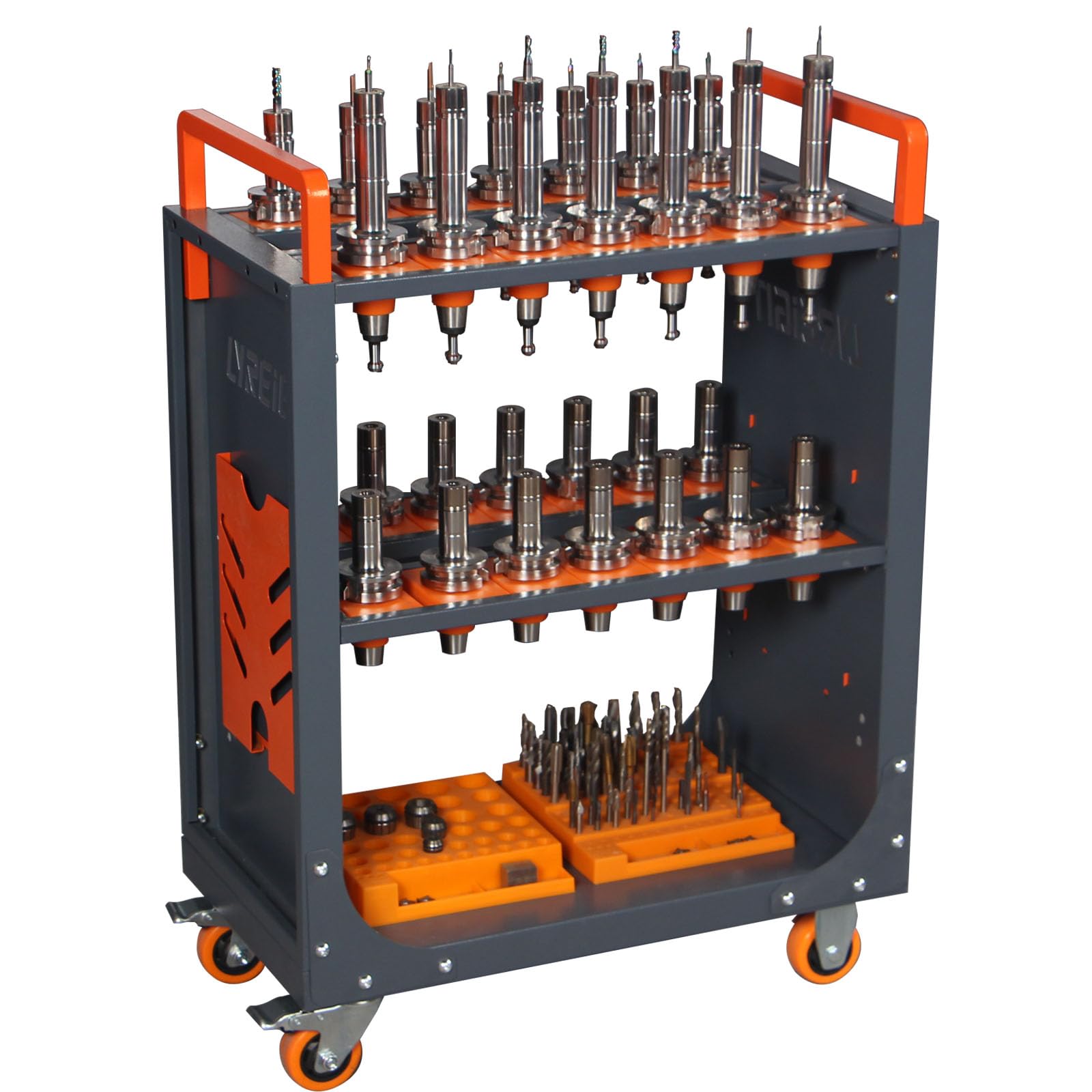 LYREIGN Mobile CNC Tool Storage Cart, CNC Tool Holder Utility Carts with Wheels, CNC Trolley is Suitable for Warehouses Storehouse Factory Garage