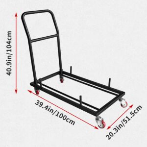 ZHAIUPON Folding Chair Dollies,Steel Folding Chair Storage Cart,L-Shaped Folding Chair Rack Trolley for Commercial,Home Kitchen,Flat Stacking Plastic Resin,Wood Chairs