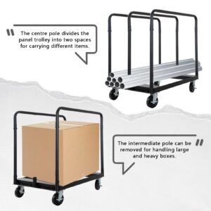 ZHAIUPON Steel Panel Truck,1500 LBS Panel Dollies Cart,Heavy Duty Drywall Sheet Cart for Lumber Furniture Warehouse Garage,with 4 Braking Casters