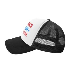 BEIXBE Fireworks Director I Run You Run Trucker Hat Women Dad Hats Graphic Caps Black