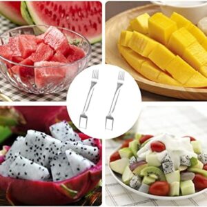 2Pcs Watermelon Fork Slicer Cutter - Stainless Steel 2-in-1 Watermelon Fork Slicer, Portable Watermelon Fork Watermelon Cutter Slicer Tool Fruit Forks Slicer for Home Party Camping Kitchen Gadget