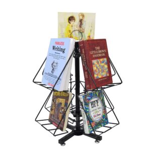 fixturedisplays® dvd book cd spinner rack post card greeting card birthday card display.pocket size: 6.54"wide x 7.5"high, 8 pockets. 1113-bk28-new-nf