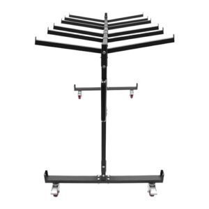 Heavy-Duty Folding Table Cart - Adjustable Support Bar, Large Capacity, Easy Mobility with Brakes - Sturdy Q235 Steel Construction, Fits 42 Folding Tables