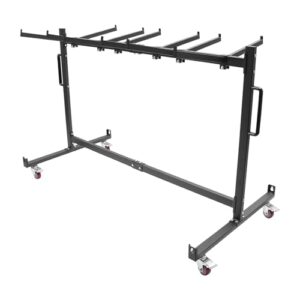 Heavy-Duty Folding Table Cart - Adjustable Support Bar, Large Capacity, Easy Mobility with Brakes - Sturdy Q235 Steel Construction, Fits 42 Folding Tables