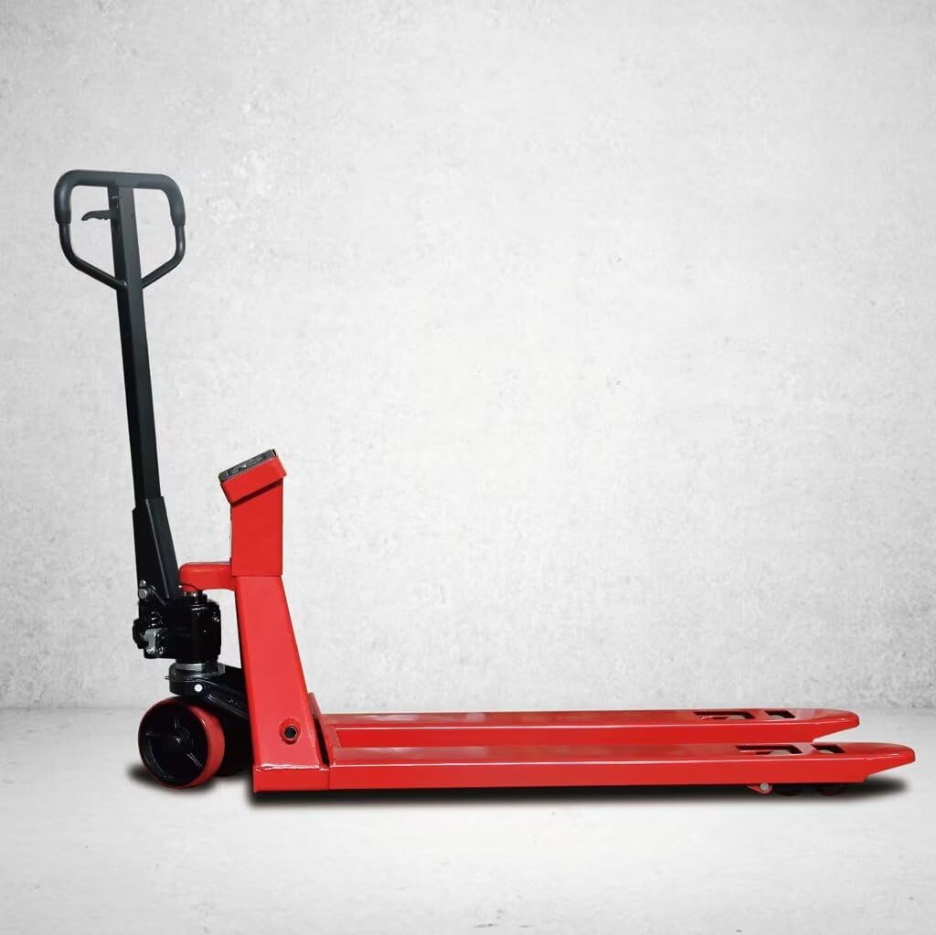 JIN YANG HU Scale Pallet Jack 5500lbs Load Capacity Manual Pallet Truck Jack with Weight Scale Hydraulic Jack Stacker with Printing Function(48" X27" Forks)