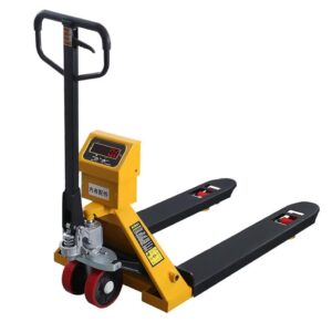 JIN YANG HU Steel Pallet Jack with Scale 4400lbs Capacity,Heavy Duty Warehouse Hydraulic Pallet Truck with Weight Scale 45"X27" Forks Steel Scale Manual Jack Truck