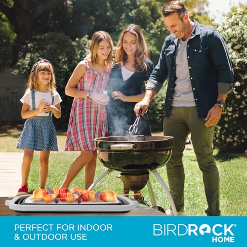 BIRDROCK HOME Collapsible Large BBQ Prep Tub w/Cutting Board, Multi-Function Grill Caddy w/Colander & Lid, Portable Silicone Dish Bowl for Picnic, Tailgate, Camping - Black