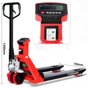 JIN YANG HU Pallet Jack Forklift with Detachable Build-in Scale, 6600lbs Capacity Weighing Scale Jack Stacker with Self-Adhesive Printer, Heavy-Duty Industrial Scale Pallet Jack Truck (45"X27" Forks)