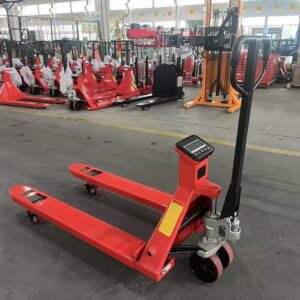 JIN YANG HU Scale Pallet Jack 5500lbs Capacity Manual Pallet Jacks with Digital Scale 45" X21"Fork Size, 1lb Readability Electronic Scale Hydraulic Pallet Truck