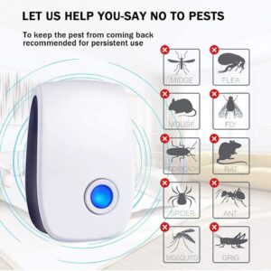 WahooArt Ultrasonic Pest Control Repeller Plug-in Ultrasonic Repellent for Mice, Mouse, Mosquito, Insect, Spider, Bug, Ant, Cockroach, Rodents & Rats Indoor Use Repeller 6 Packs, White