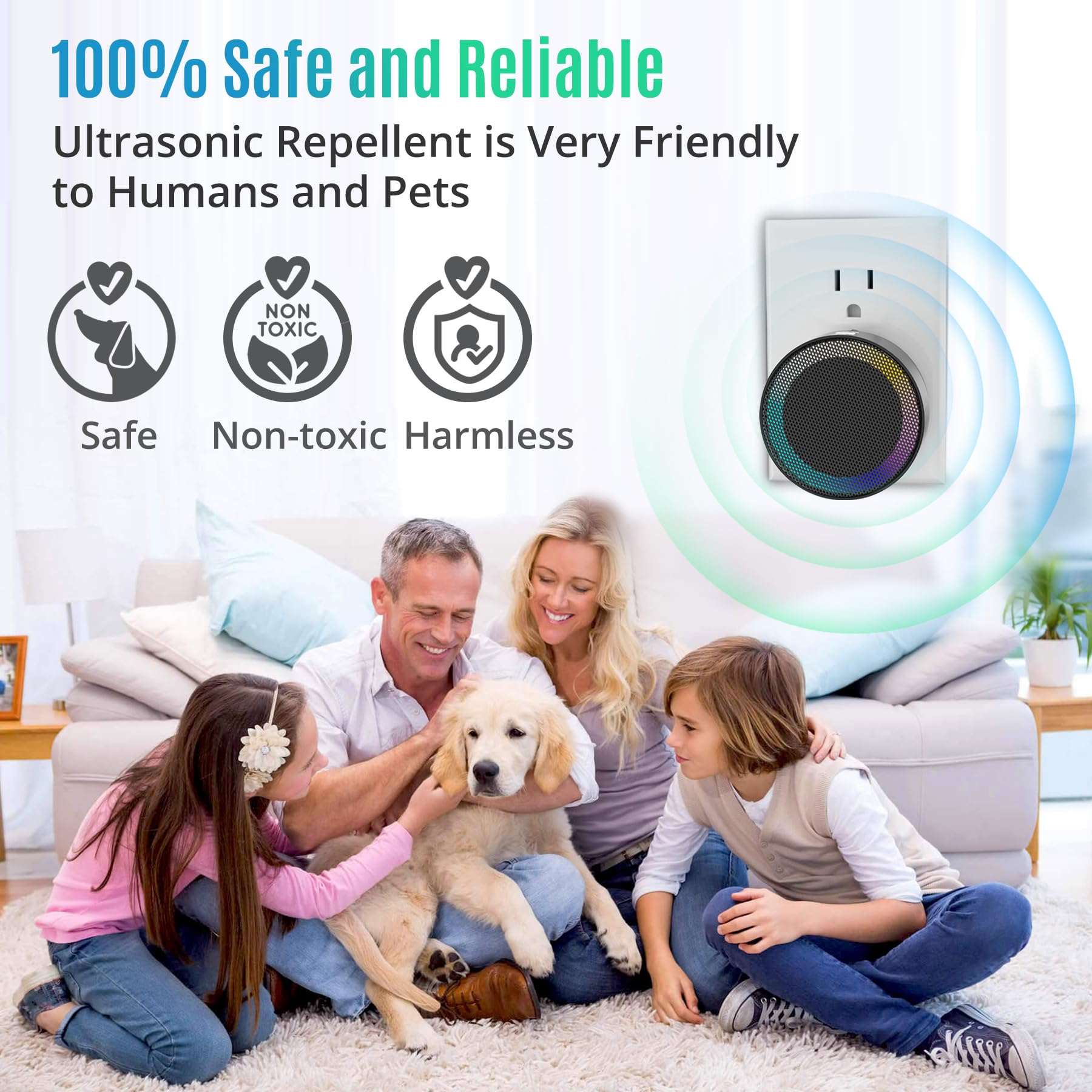 Ultrasonic Pest Repellent Indoor, Pest Control Ultrasonic Plug in 4 Packs, X-PEST Mouse Repellent-Electronic Rodent Deterrent, Efficient Pest Control for Fly Insect/Mice/Rat/Roach/Bug/Spider