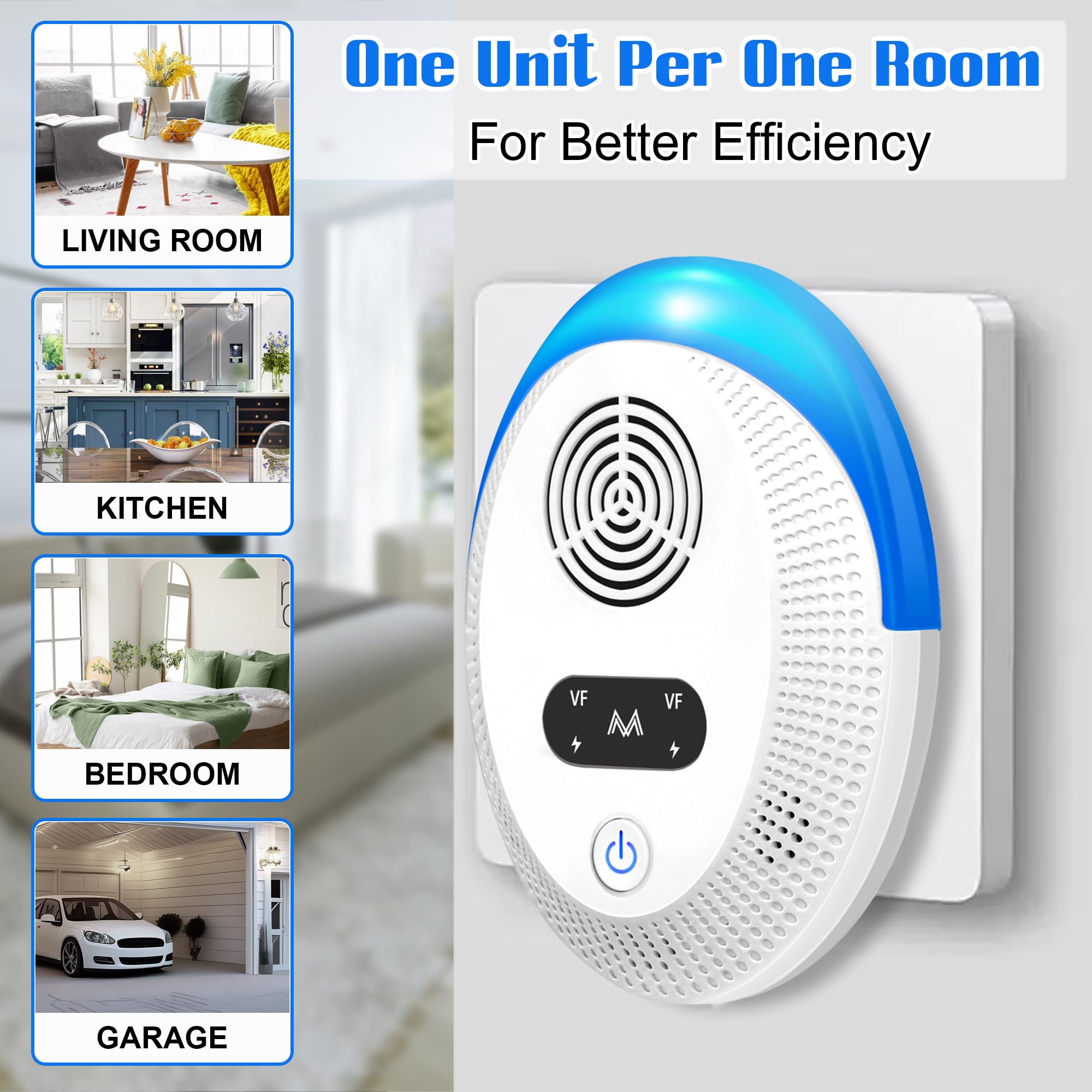 Seozio Ultrasonic Pest & Insect Repeller Indoor, Mouse Repellent, Pest Control, Pest Repellent for Home,Kitchen, Office, Warehouse, Hotel 6 Packs