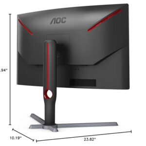 AOC GAMING CQ27G3S Frameless Curved Gaming Monitor, QHD 2K 2560x1440, 1000R VA, 165Hz 1ms, FreeSync Premium ,Black