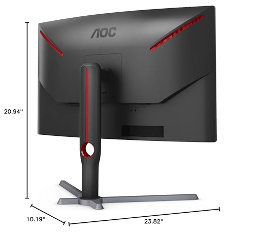 AOC GAMING CQ27G3S Frameless Curved Gaming Monitor, QHD 2K 2560x1440, 1000R VA, 165Hz 1ms, FreeSync Premium ,Black