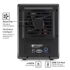 Mediasonic PROBOX 4 Bay 3.5” SATA Hard Drive Enclosure – USB 3.0 eSATA Support 24TB HDD (HF2-SU3S3)