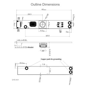 waveshare OV5640 5MP USB Camera Module Auto Focus Camera Webcam Board for Raspberry Pi,Jetson Nano,PC, 68° Field of View 1080P Video Recording,Supports Windows Linux