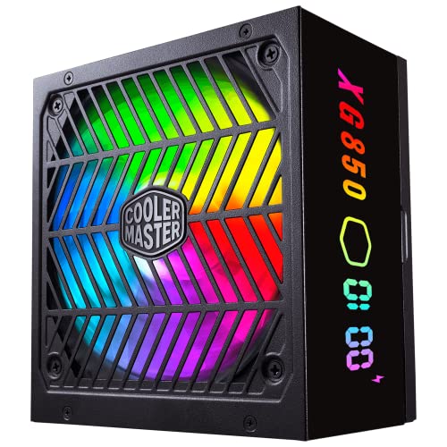 Cooler Master XG850 Plus Platinum ARGB Fully Modular, 850W, Built-in Information Display Panel, ARGB 135mm Silent Fan, Intel ATX 12V Ver 2.53, 100% Japanese Capacitors (MPG-8501-AFBAP-XUS)