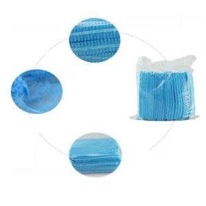 R RMS DEALZ 100 Pcs 21” Disposable Bouffant Caps, Hair Head Cover Net, Non-Woven, Medical, Labs, Spa, Nurse, Tattoo, Food Service, Health, For Men and Women (blue)…