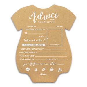 summer-ray.com 50pcs baby onesie baby prediction and parenthood advice cards for baby shower 5" x 7" heavyweight (baby boy)