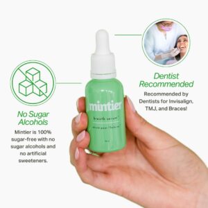 Mintier Natural Breath Serum - Breath drops made with real peppermint and spearmint. No sugar or alcohol. MCT Oil Based Breath Freshener - 1 pack