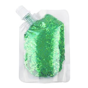 gl-turelifes body glitter gel, easy to apply&remove 50ml mermaid sequins chunky glitter for body face hair, festival glitter halloween costume makeup long lasting sparkling (christmas green)