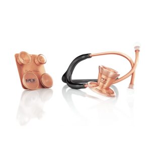 mdf instruments black glitter rose gold procardial cardiology stethoscope + mdf pediatric and neonatal attachments with clip