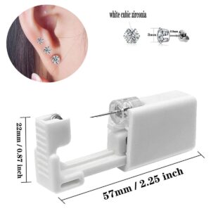 4 Pack Ear Piercing Gun Kit, SLVIEKAE Disposable Ear Piercing Gun with Silver Earring Studs Safety Ear Piercing Gun Kit Tool (3mm)