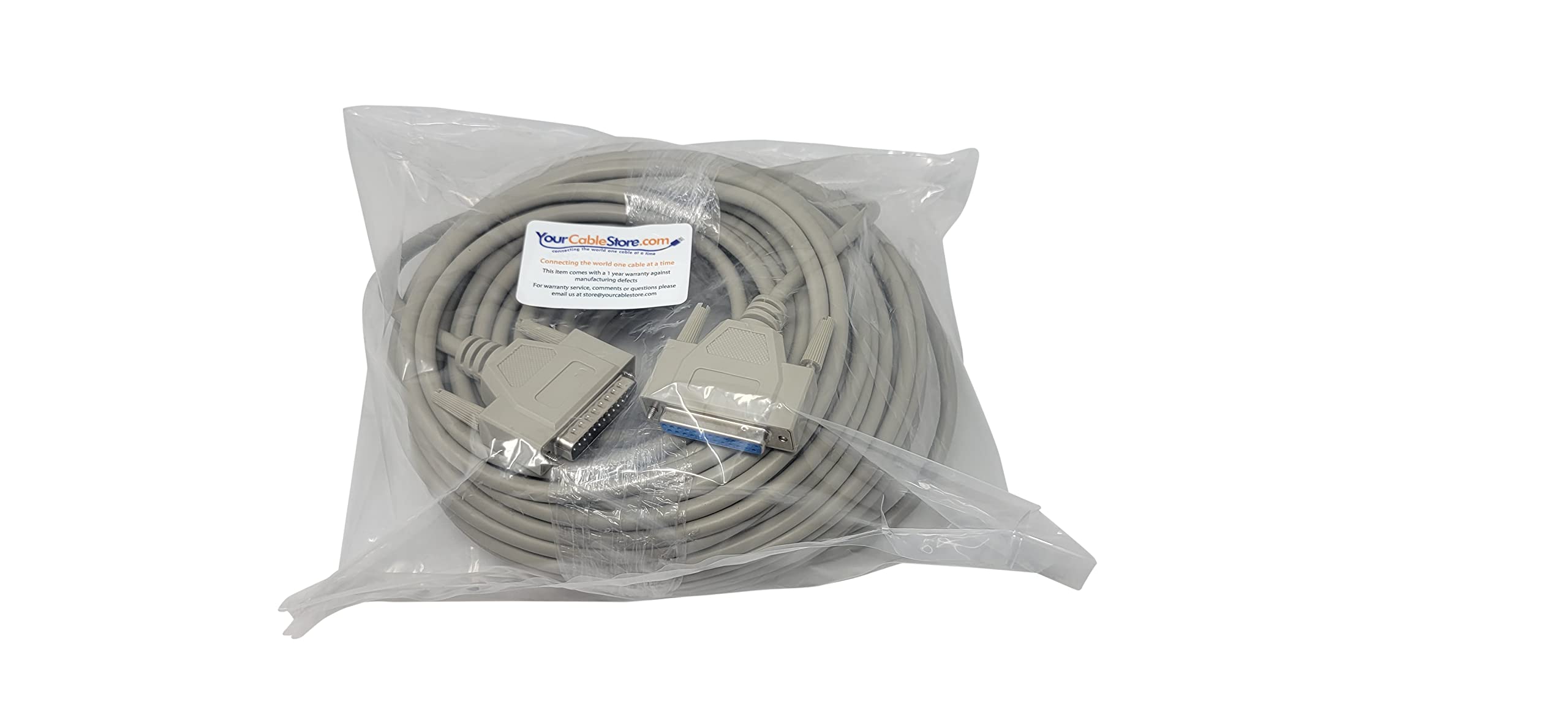 Your Cable Store 100 Foot DB25 25 Pin Serial Port Cable Male/Female RS232