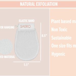 SAERO Exfoliating Glove (2pcs) - 100% Vegan Viscose Body Scrub Glove – Traditional Kessa Korean Washcloth – Ideal for Self-Tan Removal & Keratosis Pilaris Treatment