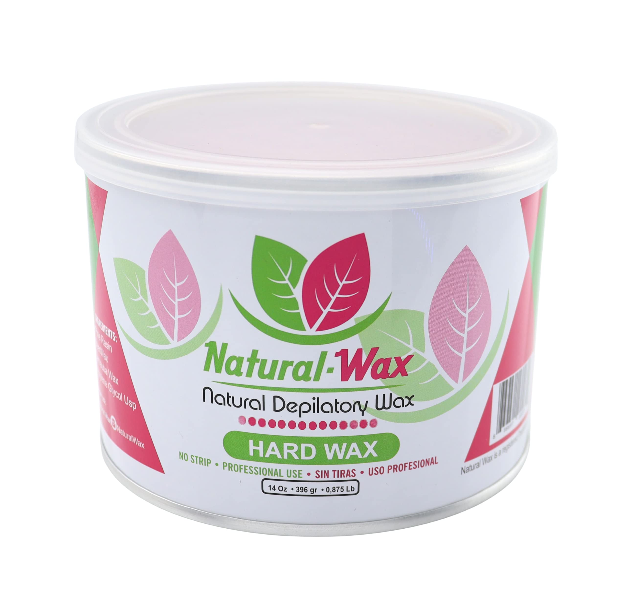 Natural Wax Depilatory Hard Wax - Professional Use 100% Organic Moisturizer - Hair Removal - Ideal for Small Areas and Sensitive Skin (14 oz)