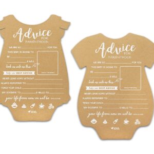 Summer-Ray.com 50pcs Baby Onesie Baby Prediction and Parenthood Advice Cards for Baby Shower 5" x 7" Heavyweight (Baby Boy)