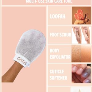 SAERO Exfoliating Glove (2pcs) - 100% Vegan Viscose Body Scrub Glove – Traditional Kessa Korean Washcloth – Ideal for Self-Tan Removal & Keratosis Pilaris Treatment