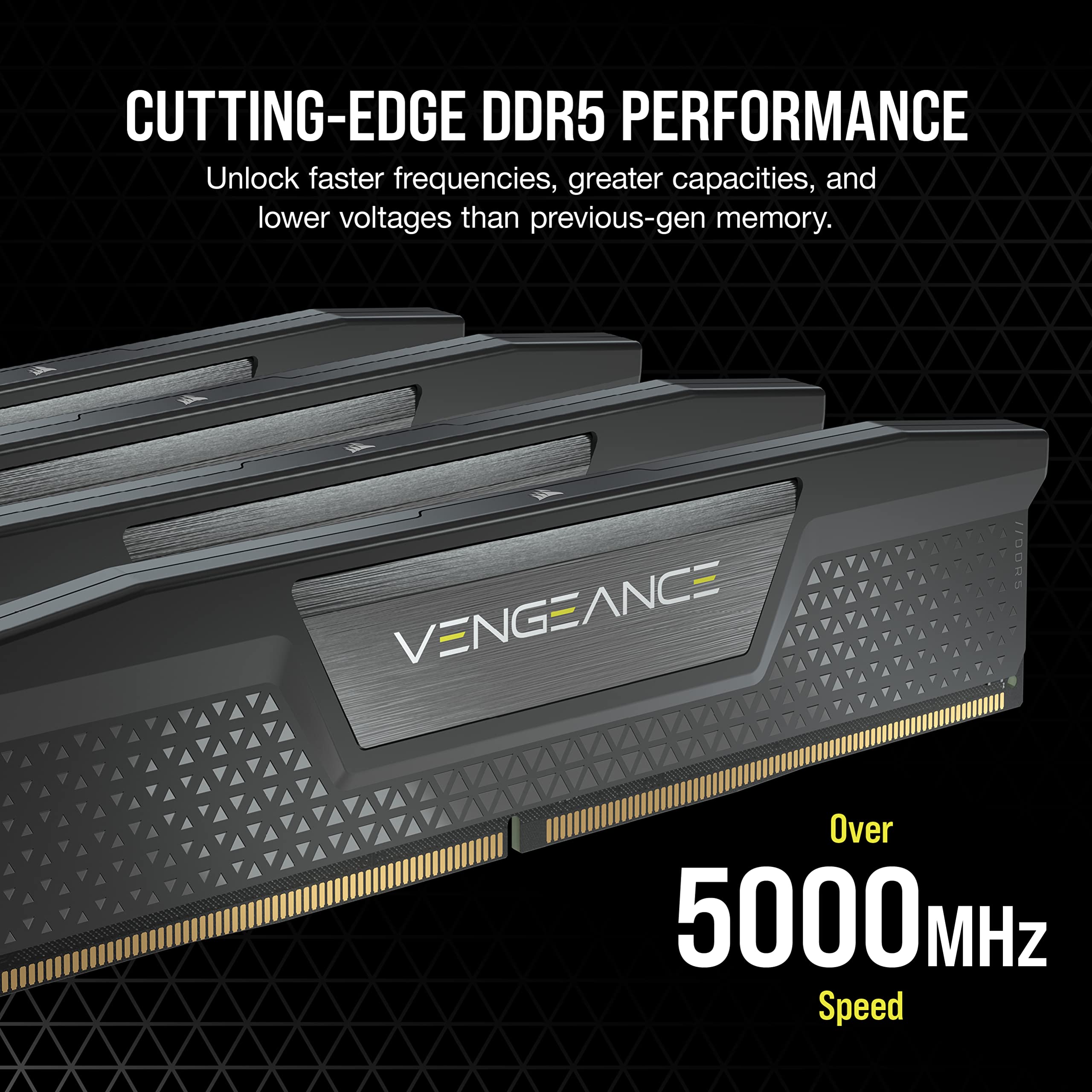 CORSAIR VENGEANCE DDR5 RAM 64GB (2x32GB) 5600MHz CL40-40-40-77 1.25V Intel XMP Desktop Computer Memory - Black (CMK64GX5M2B5600C40)