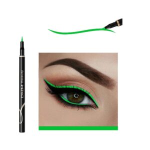 mafk liquid eyeliner,matte liquid eyeliner colorful eye liner pen neon eyeliner makeup,waterproof smudge-proof smooth eyeliner pen (green)