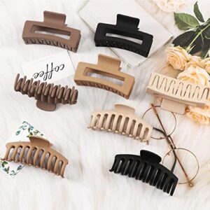 Zou.Rena Hair Claw Clips for Women Long Thick Hair 4.3 Inch, Large Hair Clips for Girls Non-Slip 8 Pieces Hold Hair Perfectly