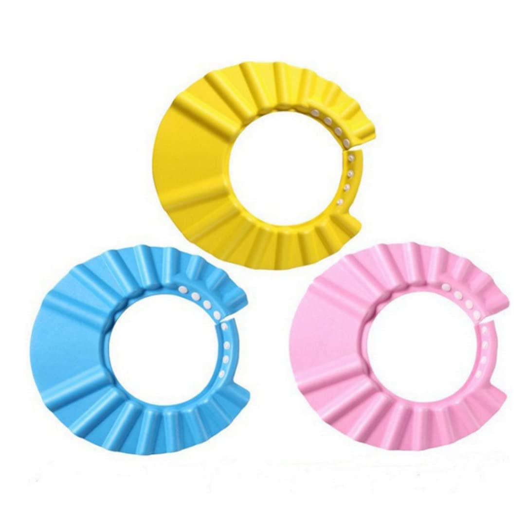 Baby Bath Soft Cap Adjustable Soft Bath Cap Shampoo Protection Products for Baby Kids Child Shower 3PCS