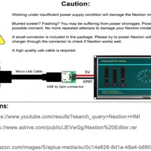 Ferwooh 7.0" Nextion Enhanced HMI USART UART Serial TFT LCD Module Display Resistive Touch Panel Touchscreen with Enclosure