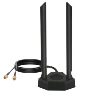 nelawya dual band wifi antenna 8dbi 2.4ghz 5ghz 5.8ghz magnetic base rp-sma adapter indoor antenna compatible with wifi security camera card wlan pci wireless router bluetooth tp-link dlink