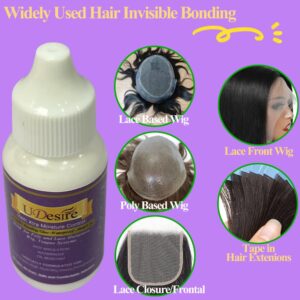 Invisible Bonding Glue- Waterproof 1.3oz-Extra Moisture Control-Light Hold Wig Glue for Poly and Lace Hairpiece, Wig, Toupee Systems Hair Replacement Adhesive