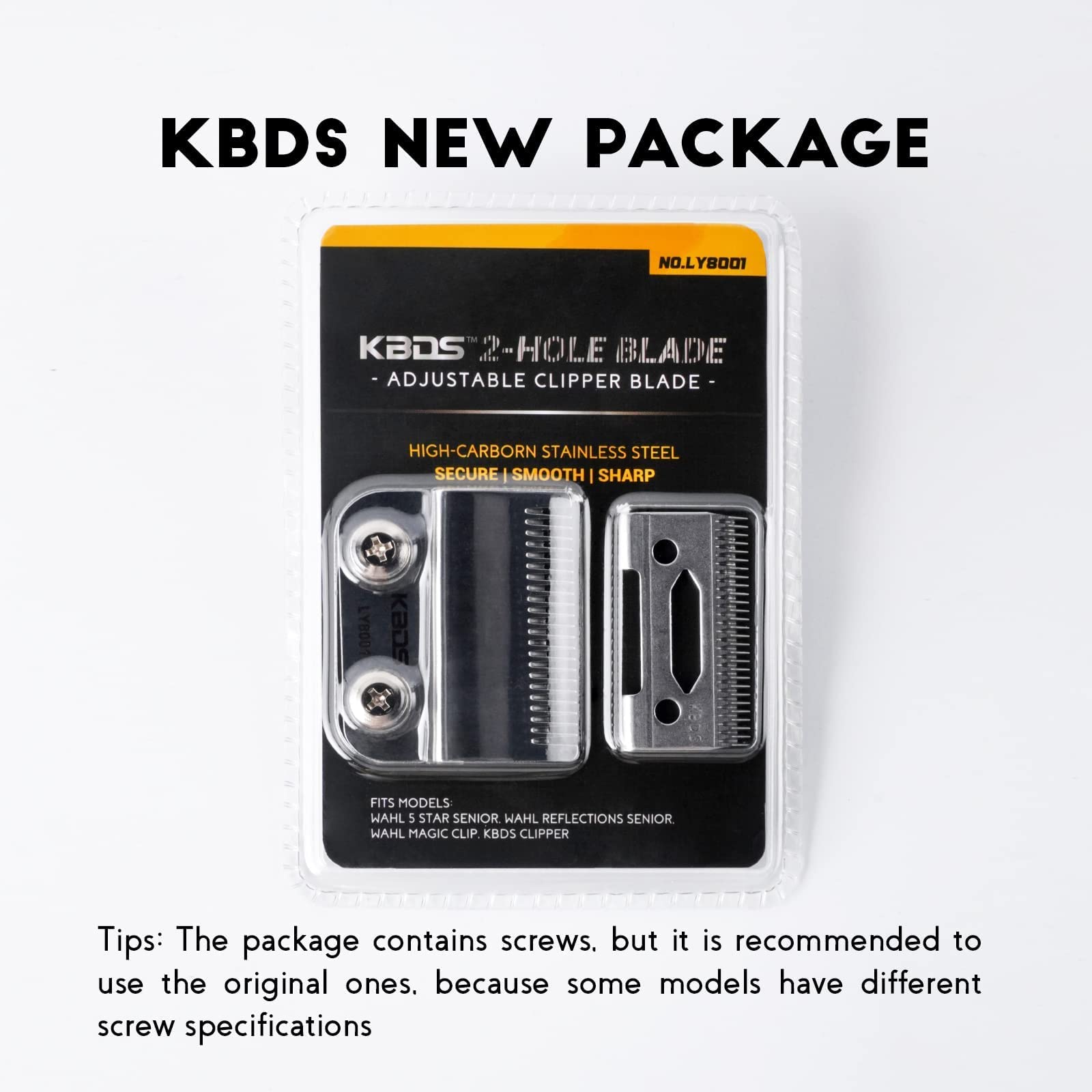 KBDS Replacement Blades for Clippers,Precision 2 Holes Clipper Blades Replacement for Magic Clip Parts Compatible with WAHL Clipper WAHL 5-Star Senior, Reflections Senior,2 PACK